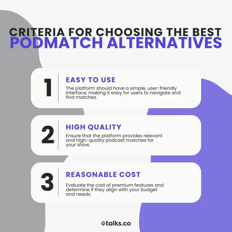 3 tips for choosing PodMatch alternatives