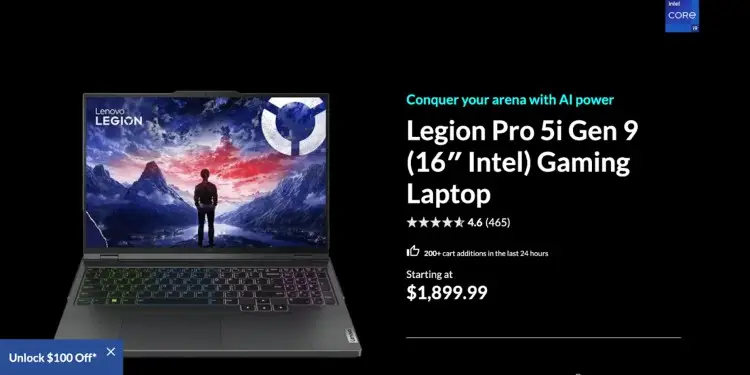 Lenovo Legion Pro 5i Gen 9 gaming laptop with best-in-class audio and video capabilities, perfect for high-performance podcasting and content creation.