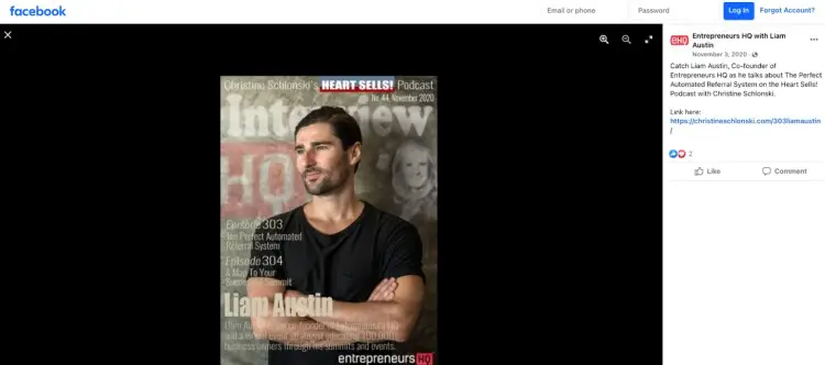Liam Austin, co-founder of Entrepreneurs HQ, discusses the Perfect Automated Referral System on the Heart Sells! Podcast, highlighting how to use social media to grow a business and increase podcast visibility.