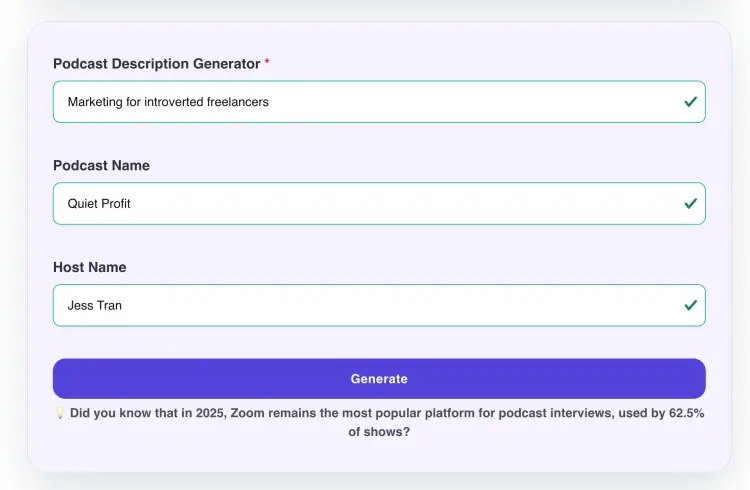 AI generate a podcast description for Quiet Profit, a podcast hosted by Jess Tran about marketing strategies for introverted freelancers.