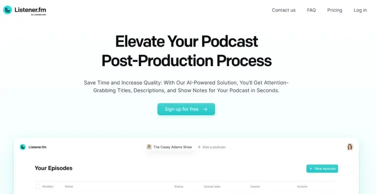 Listener.fm AI-powered monetization platform for podcasters with tools to streamline post-production and boost earnings