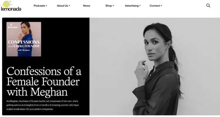 Confessions of a Female Founder with Meghan, part of a network on Lemonada Media