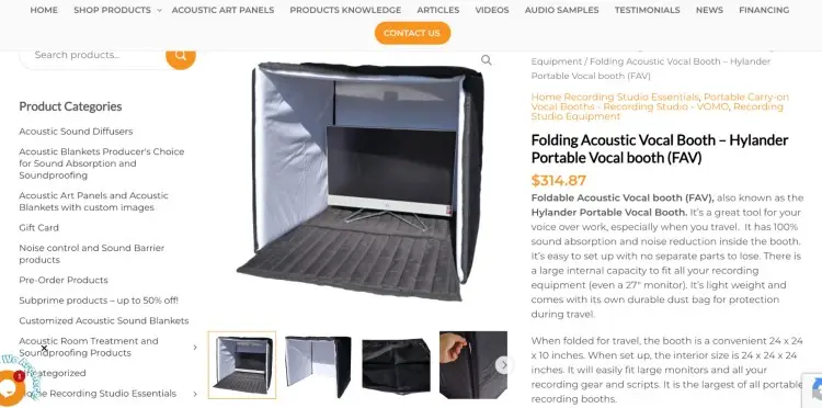 Folding acoustic vocal booth with high sound absorption – a thoughtful gift idea for voiceover artists or podcasters