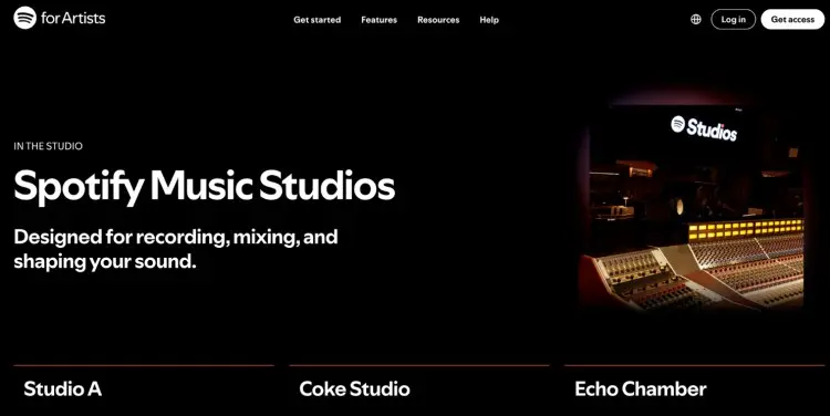 Spotify Music Studios interface showing how a network would produce original audio content