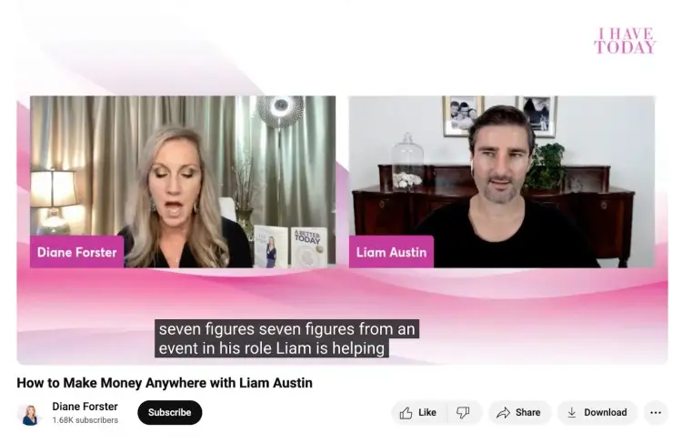 Liam Austin discusses building a successful business during a podcast interview with Diane Forster.
