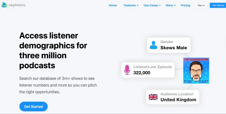 "Use Rephonic to access podcast listener demographics, episode stats, and audience insights