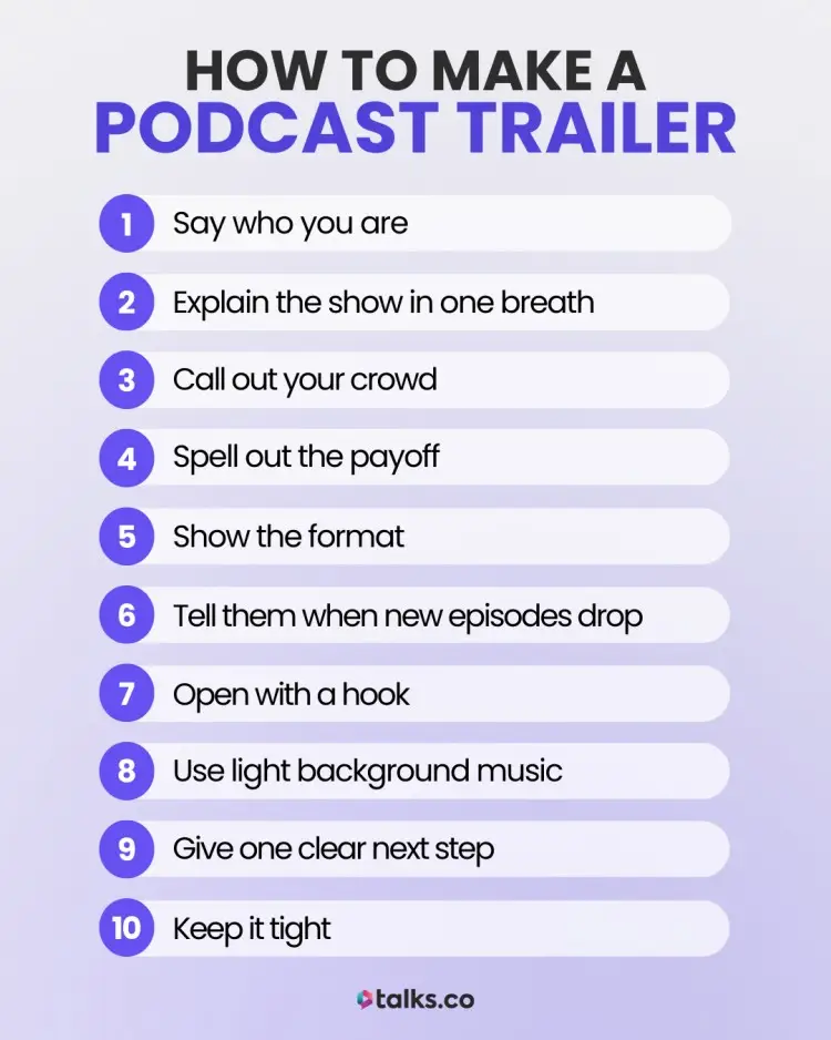 How to make a podcast trailer (checklist)