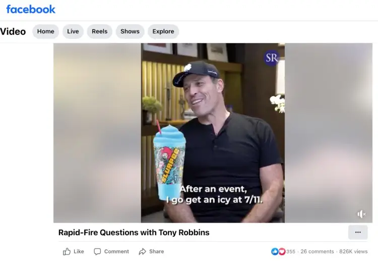 Tony Robbins answers rapid-fire questions in a fun way, sharing personal habits like getting an icy from 7/11 after events.