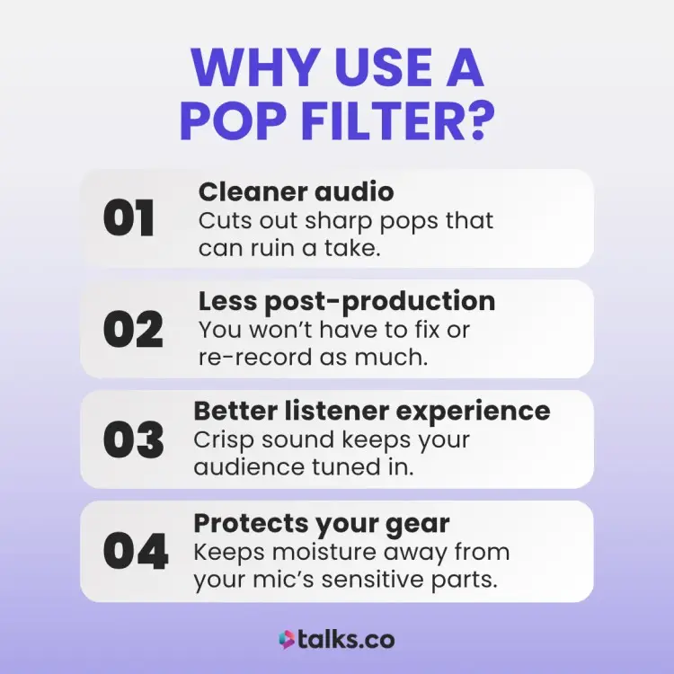 Four reasons why you need a pop filter.
