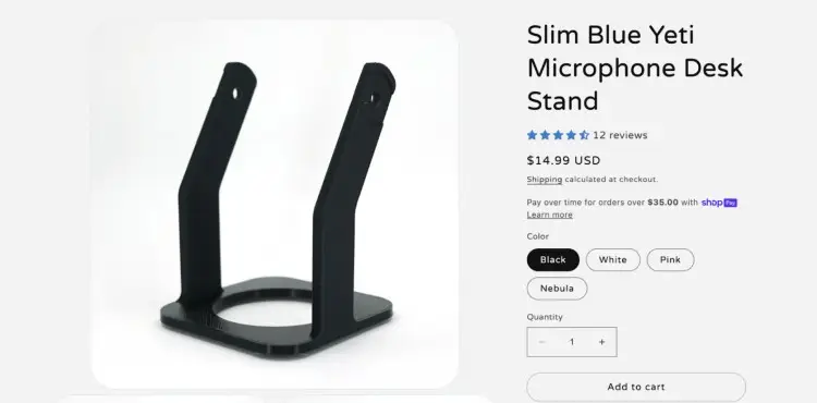 Desk Cookies slim Blue Yeti microphone desk stand model with minimalistic design for compact setups