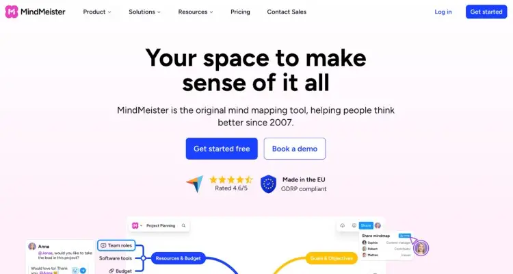 MindMeister mind mapping software to plan your podcast ideas and organize content effectively.