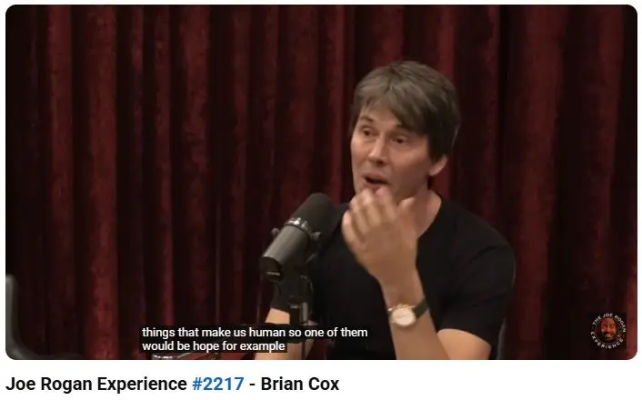 Brian Cox speaking passionately on the best Joe Rogan Experience episode, discussing science, hope, and what makes us human.