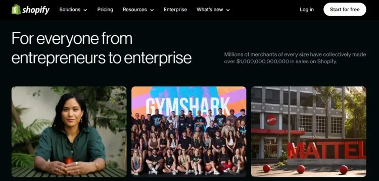 Sponsorship opportunities with shopify shown through brands and businesses using the Shopify platform