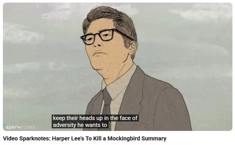 Illustration of Atticus Finch demonstrating a logical appeal through calm reasoning and ethical argument in a courtroom context