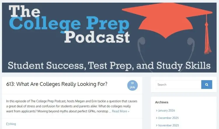 College Prep podcast focused on student success, test preparation, and study skills for students and parents