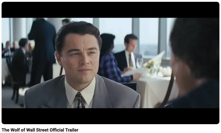 Wolf of Wall Street scene with a character using confident communication and influence in a conversation to persuade an audience they have a credibility