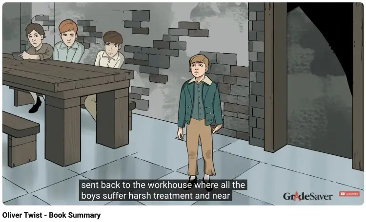Pathos appeals example showing an emotional Oliver Twist scene in a workhouse, highlighting hardship and sympathy to connect with the audience.