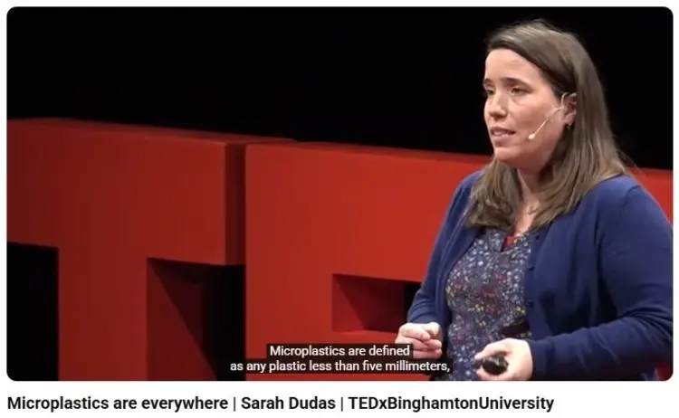 TEDx speaker giving an environmental presentation that convinces the audience through facts, storytelling, and persuasive communication.