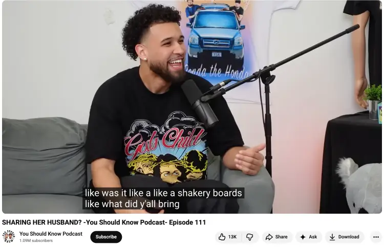 Podcast guest laughing during an interview, helping break the ice early in the conversation
