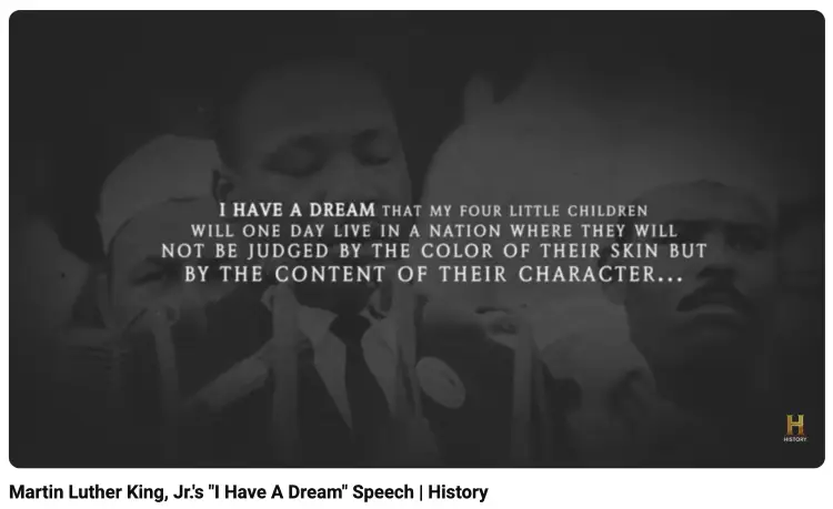 Martin Luther King Jr. delivering a speech that demonstrates using ethos to build trust with listeners