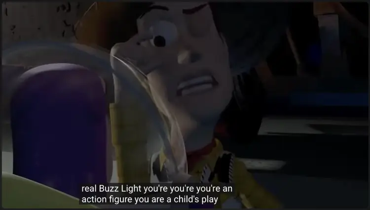 Animated film scene showing situational irony in film through an unexpected confrontation between two characters