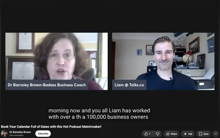 Podcast interview discussing business experience as a way to establish credibility with listeners