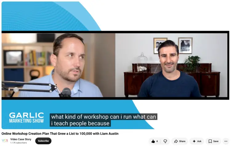 Liam Austin discussing workshop ideas during an interview, showing how speakers think on their feet when answering questions