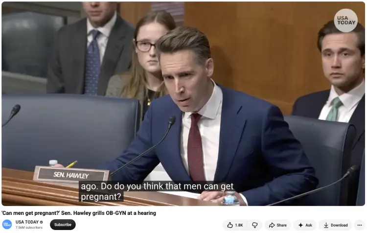U.S. senator speaking during a hearing that illustrates political debates on controversial social issues